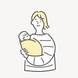赤ん坊を抱いているイラスト
