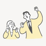 盛り上がっているイラスト