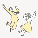 ジャンプしているイラスト